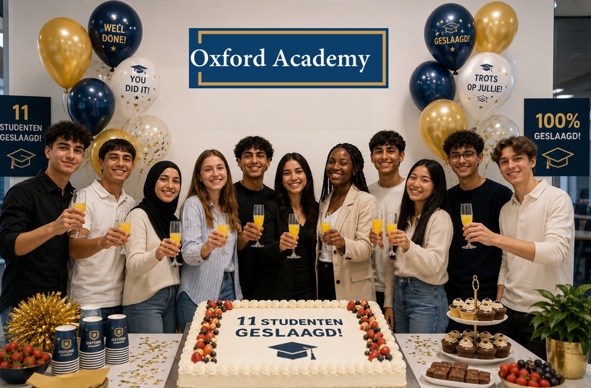 Groepsfoto examenleerlingen Oxford